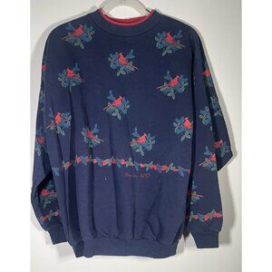 Vintage 80s blue red all-over Cardinals sweatshirt Branson Missouri XL preppy